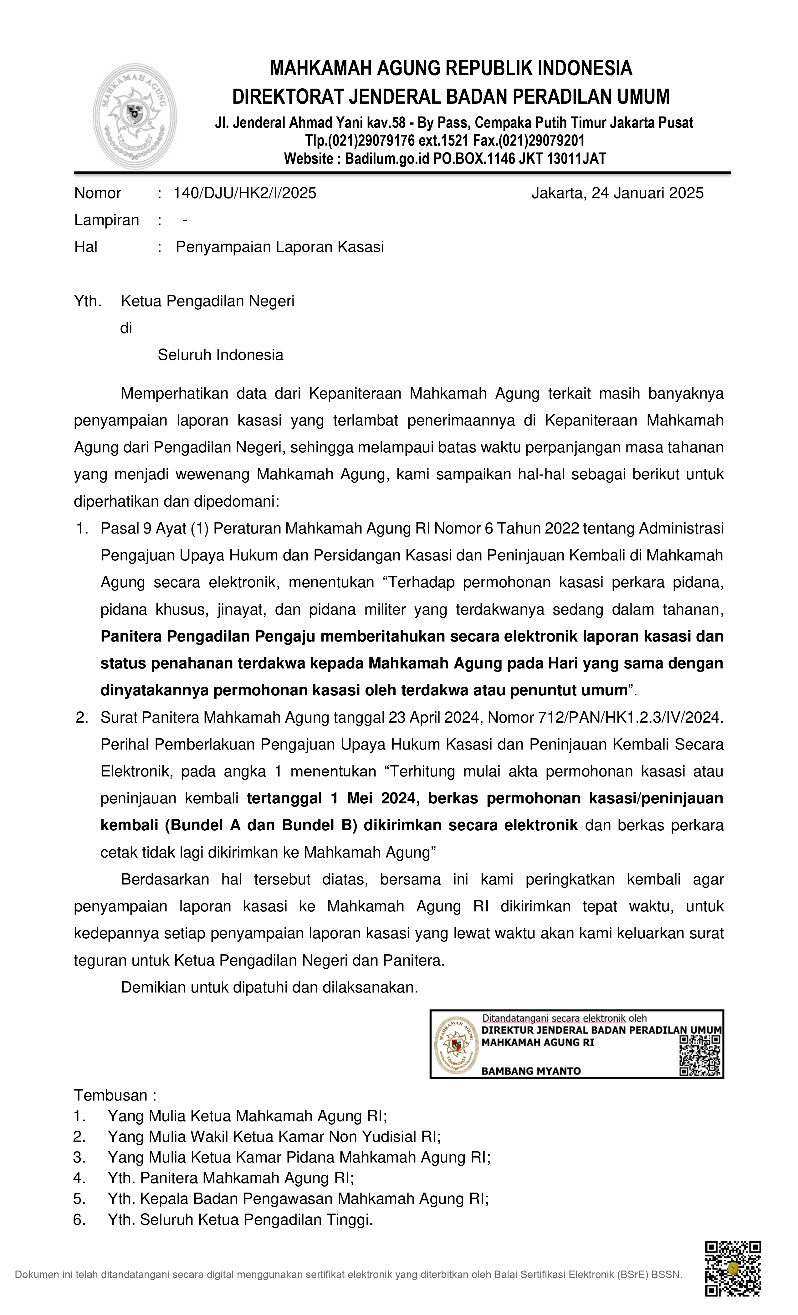 Surat Dinas Penyampaian Laporan Kasasi page 0001 7881a